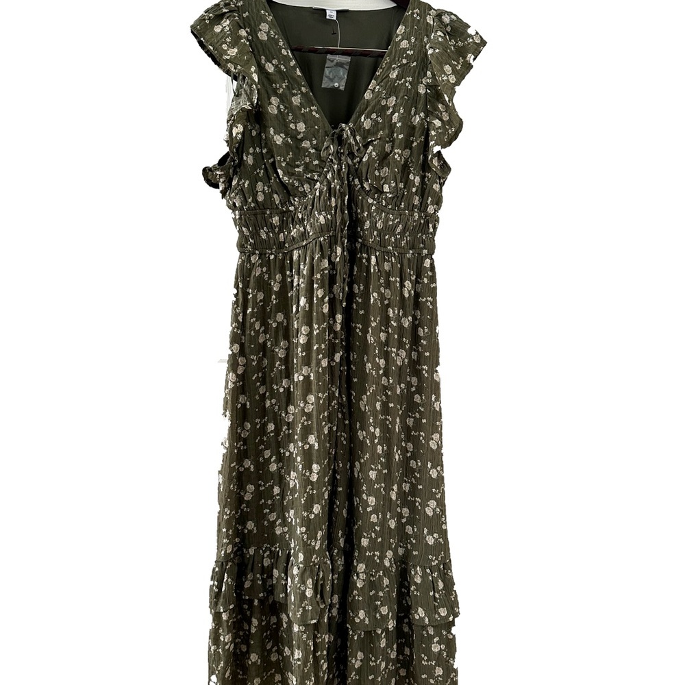 Floral Green Maxi Dress